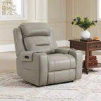 Spruce & Spring Genuine Leather Dual Motor Power Lay Flat Recliner Chair