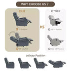 Spruce & Spring Genuine Leather Dual Motor Power Lay Flat Recliner Chair