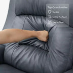 Spruce & Spring Genuine Leather Dual Motor Power Lay Flat Recliner Chair