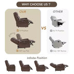 Spruce & Spring Genuine Leather Dual Motor Power Lay Flat Recliner Chair