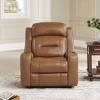 Spruce & Spring Genuine Leather Dual Motor Power Lay Flat Recliner Chair