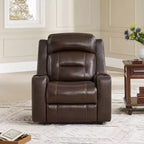 Spruce & Spring Genuine Leather Dual Motor Power Lay Flat Recliner Chair