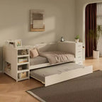 GDFStudio Abigail Wooden Twin Size Daybed with Trundle and Storage Drawers