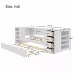 GDFStudio Abigail Wooden Twin Size Daybed with Trundle and Storage Drawers