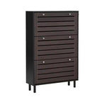 Meuble à Chaussures Minimaliste Okak, Organiseur de Chaussures Autonome avec 3 Tiroirs Basculants, Armoire à Chaussures pour Entrée, Salon, Couloir