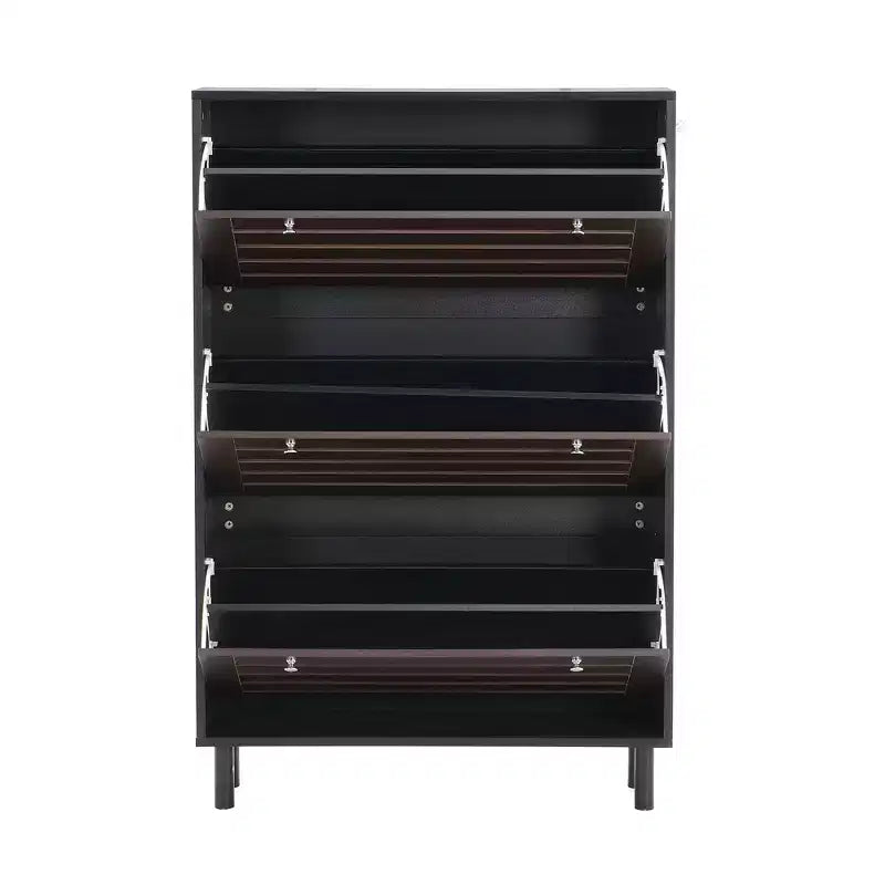 Meuble à Chaussures Minimaliste Okak, Organiseur de Chaussures Autonome avec 3 Tiroirs Basculants, Armoire à Chaussures pour Entrée, Salon, Couloir
