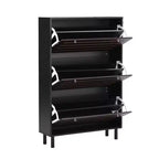 Meuble à Chaussures Minimaliste Okak, Organiseur de Chaussures Autonome avec 3 Tiroirs Basculants, Armoire à Chaussures pour Entrée, Salon, Couloir