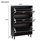 Meuble à Chaussures Minimaliste Okak, Organiseur de Chaussures Autonome avec 3 Tiroirs Basculants, Armoire à Chaussures pour Entrée, Salon, Couloir