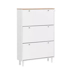 Meuble à Chaussures Minimaliste Okak, Organiseur de Chaussures Autonome avec 3 Tiroirs Basculants, Armoire à Chaussures pour Entrée, Salon, Couloir