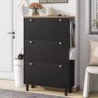 Meuble à Chaussures Minimaliste Okak, Organiseur de Chaussures Autonome avec 3 Tiroirs Basculants, Armoire à Chaussures pour Entrée, Salon, Couloir