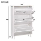 Meuble à Chaussures Minimaliste Okak, Organiseur de Chaussures Autonome avec 3 Tiroirs Basculants, Armoire à Chaussures pour Entrée, Salon, Couloir