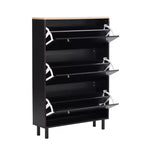 Meuble à Chaussures Minimaliste Okak, Organiseur de Chaussures Autonome avec 3 Tiroirs Basculants, Armoire à Chaussures pour Entrée, Salon, Couloir
