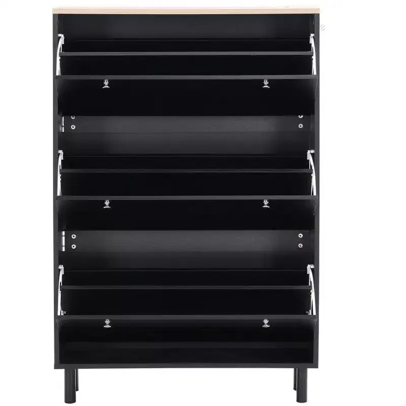 Meuble à Chaussures Minimaliste Okak, Organiseur de Chaussures Autonome avec 3 Tiroirs Basculants, Armoire à Chaussures pour Entrée, Salon, Couloir