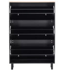 Meuble à Chaussures Minimaliste Okak, Organiseur de Chaussures Autonome avec 3 Tiroirs Basculants, Armoire à Chaussures pour Entrée, Salon, Couloir