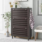 Meuble à Chaussures Minimaliste Okak, Organiseur de Chaussures Autonome avec 3 Tiroirs Basculants, Armoire à Chaussures pour Entrée, Salon, Couloir