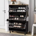 Meuble à Chaussures Minimaliste Okak, Organiseur de Chaussures Autonome avec 3 Tiroirs Basculants, Armoire à Chaussures pour Entrée, Salon, Couloir