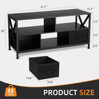 TV Stand for Living Room, TV Table for TV's Up to 65 Inch, TV Cabinet with Storage and Sliding Doors