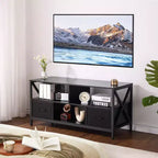 TV Stand for Living Room, TV Table for TV's Up to 65 Inch, TV Cabinet with Storage and Sliding Doors