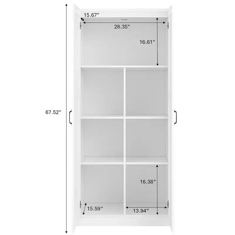 Armoire autoportante en bois à 5 étagères AndMakers L 76 cm x H 180 cm x P 41 cm