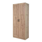 Armoire autoportante en bois à 5 étagères AndMakers L 76 cm x H 180 cm x P 41 cm