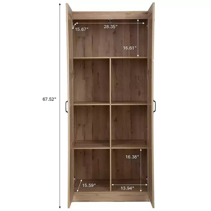Armoire autoportante en bois à 5 étagères AndMakers L 76 cm x H 180 cm x P 41 cm