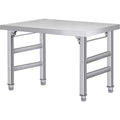 Stainless Steel Folding Table - 520 lb Commercial Folding Workbench with Adjustable Base and Legs for Home Kitchen Restaurant Garage Warehouse