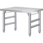 Stainless Steel Folding Table - 520 lb Commercial Folding Workbench with Adjustable Base and Legs for Home Kitchen Restaurant Garage Warehouse