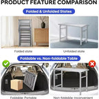 Table pliante en acier inoxydable – Établi pliant commercial de 235 kg avec base et pieds réglables pour cuisine à domicile, restaurant, garage, entrepôt
