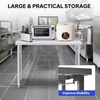 Table pliante en acier inoxydable – Établi pliant commercial de 235 kg avec base et pieds réglables pour cuisine à domicile, restaurant, garage, entrepôt