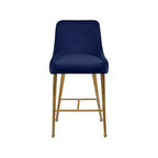Meridian Furniture,Owen Navy Velvet Stool, Set of 2