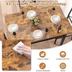 Zevemomo 5-Piece Dining Table Set, Dining Table Set for 4, , with 4 Curved Backrest Chairs, Compact Dining Set for Small Spaces & Kitchen-Brown