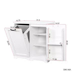 GDFStudio Warrenton Laundry Cabinet with Tilt-Out Hamper and 3-Tier Storage