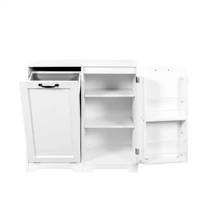 GDFStudio Warrenton Laundry Cabinet with Tilt-Out Hamper and 3-Tier Storage