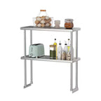 12x30 Stainless Steel Overshelf for Prep & Work Table, 360Lb Capacity 2 Tier Worktable Shelf, Adjustable Double Overshelf for Restaurant, Kitchen