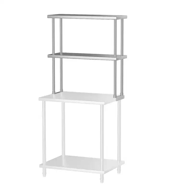 12x30 Stainless Steel Overshelf for Prep & Work Table, 360Lb Capacity 2 Tier Worktable Shelf, Adjustable Double Overshelf for Restaurant, Kitchen