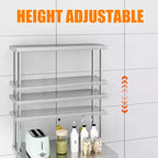 12x30 Stainless Steel Overshelf for Prep & Work Table, 360Lb Capacity 2 Tier Worktable Shelf, Adjustable Double Overshelf for Restaurant, Kitchen