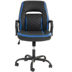 Okak Gaming Chair with Armrest, Criss Cross Chair with Wheels, Upholstered Computer Chair for Study, Office, Gaming Room