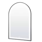 MAYEERTY Miroir de salle de bain en alliage d'aluminium arqué avec fonction désembuage encadré pour salle de bain noir