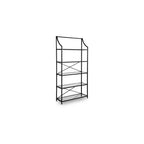 Dakerwell 72 Glass Bookcase with Metal Frame - 5 Shelf Display Storage Unit, Antique Black Finish