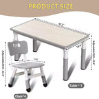 Table et 6 Chaises pour Enfants Réglables en Hauteur pour les 2-10 Ans, Supporte Jusqu'à 136 kg, Table Multi-Activités pour Enfants, pour Salles de Classe, Garderies, Maisons