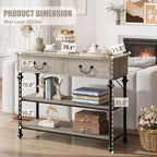 Narrow Console Table with 2 Drawers and Storage Shelves, Small Entryway Table for Living Room, Hallway, Sofa Table, Space-Saving Design
