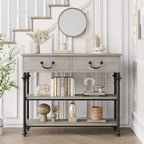 Narrow Console Table with 2 Drawers and Storage Shelves, Small Entryway Table for Living Room, Hallway, Sofa Table, Space-Saving Design