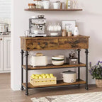 Narrow Console Table with 2 Drawers and Storage Shelves, Small Entryway Table for Living Room, Hallway, Sofa Table, Space-Saving Design