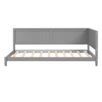 Bellemave Twin Size Daybed Frame with Backrest, Wood Twin Size Kids Bed with Slat Support for Kids,Teens,Daybed for Living Room, Bedroom,Gray