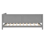 Bellemave Twin Size Daybed Frame with Backrest, Wood Twin Size Kids Bed with Slat Support for Kids,Teens,Daybed for Living Room, Bedroom,Gray