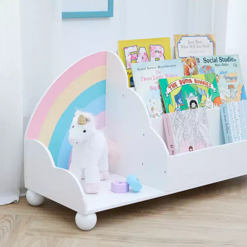 Fantasy Fields Bibliothèque d'affichage en bois à 3 niveaux pour enfants Rainbow