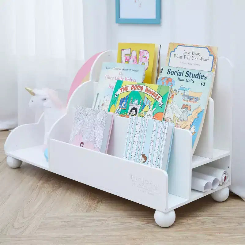Fantasy Fields Bibliothèque d'affichage en bois à 3 niveaux pour enfants Rainbow