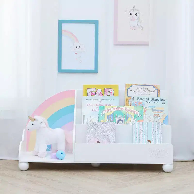 Fantasy Fields Bibliothèque d'affichage en bois à 3 niveaux pour enfants Rainbow