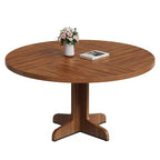 Table à manger ronde de 47" pour 4 avec pieds incurvés, meuble en nanmu doré, table de salle à manger circulaire sur pied de style ferme, cuisine et salle à manger/salon