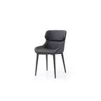 HomeStock Lot de 1 chaise de salle à manger en similicuir gris de 50,8 cm pour un confort moderne parfait